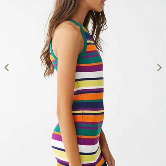 Forever 21 Colorful Striped Midi Sweater Dress - Picture 3 of 7
